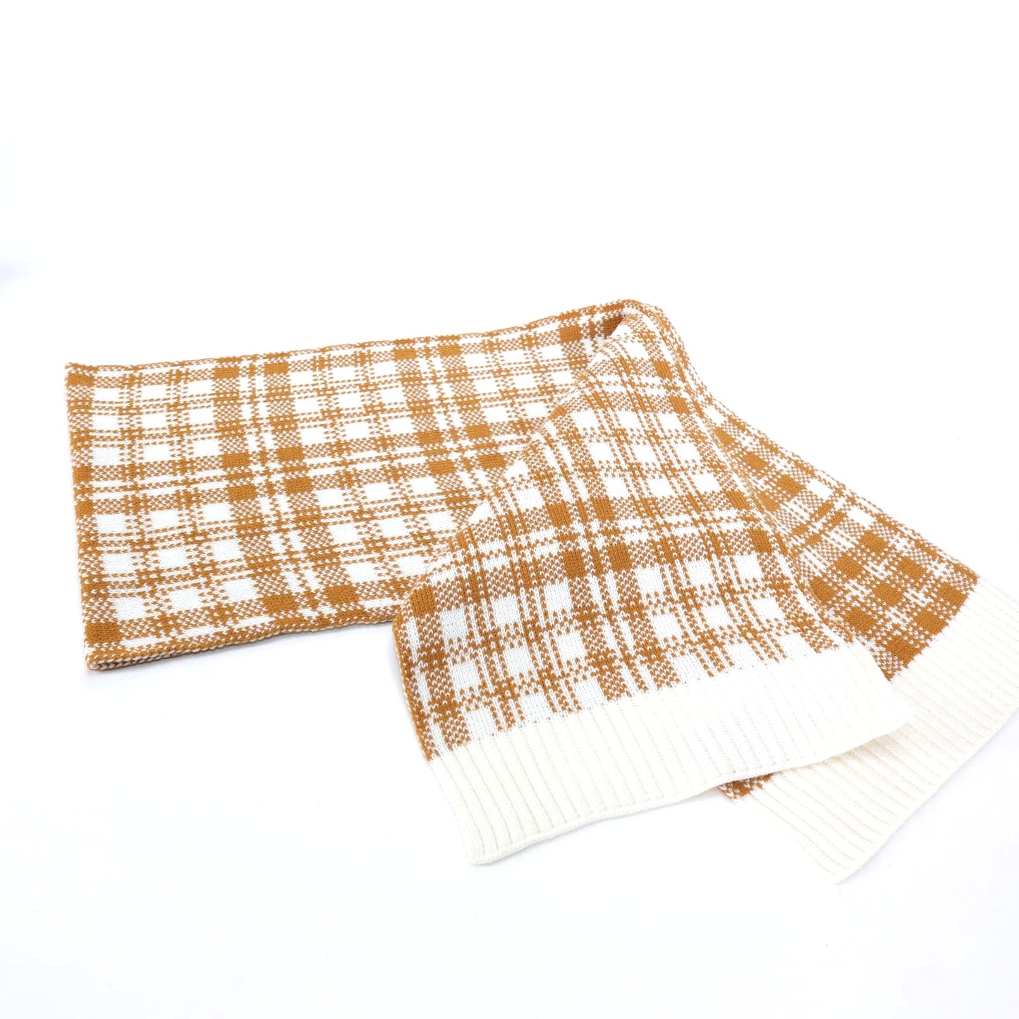 Timberland Buffalo Plaid Winter Scarf - Brown/Cream