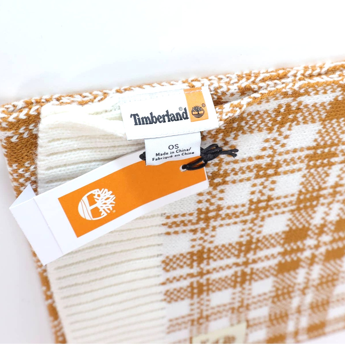 Timberland Buffalo Plaid Winter Scarf - Brown/Cream