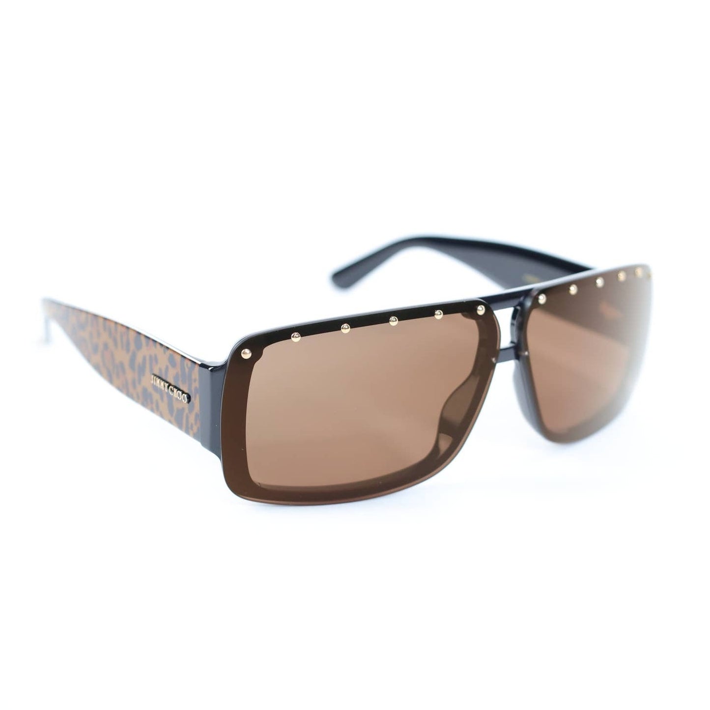 Jimmy Choo MORRIS Rectangle Sunglasses – Brown / Leopard Print