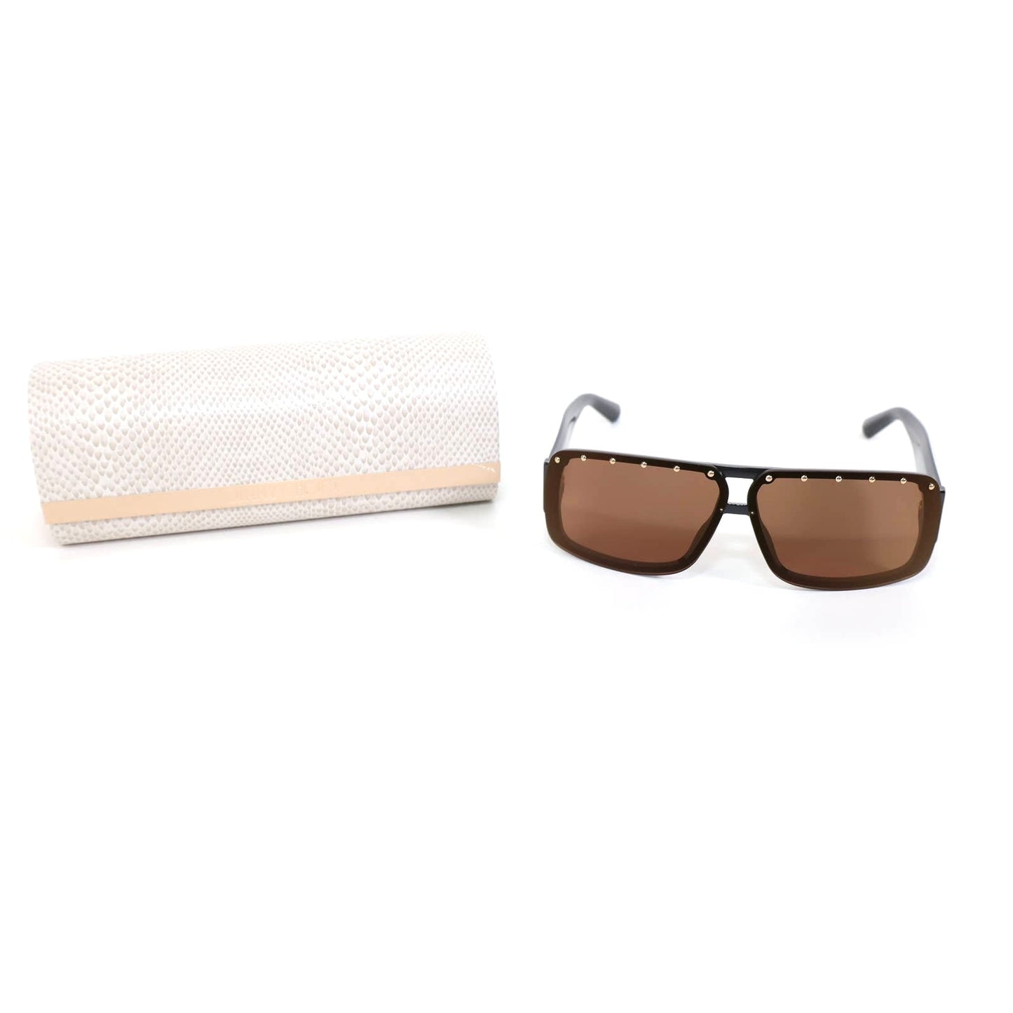 Jimmy Choo MORRIS Rectangle Sunglasses – Brown / Leopard Print