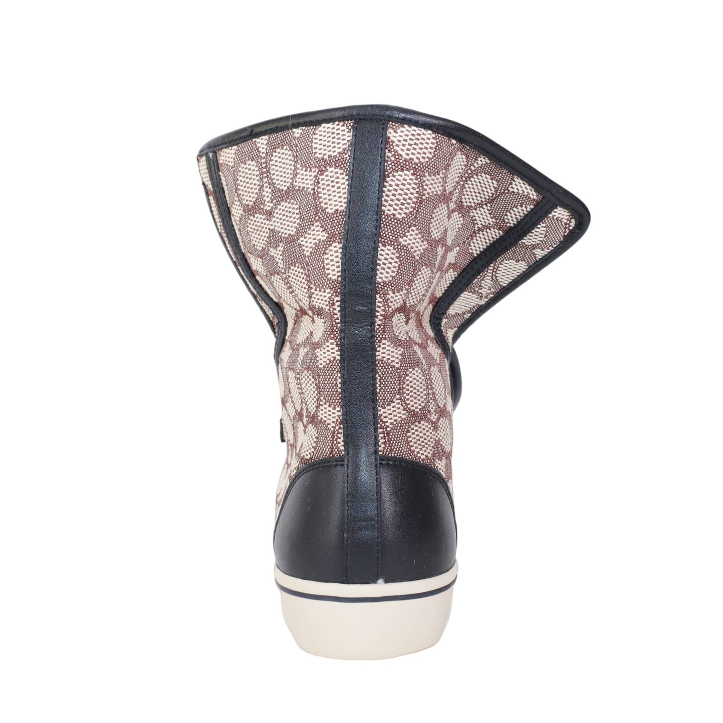 Coach Womens Sig Jacquard Fold Over Sherpa High Tops - Womens 9 - Cocoa/Black