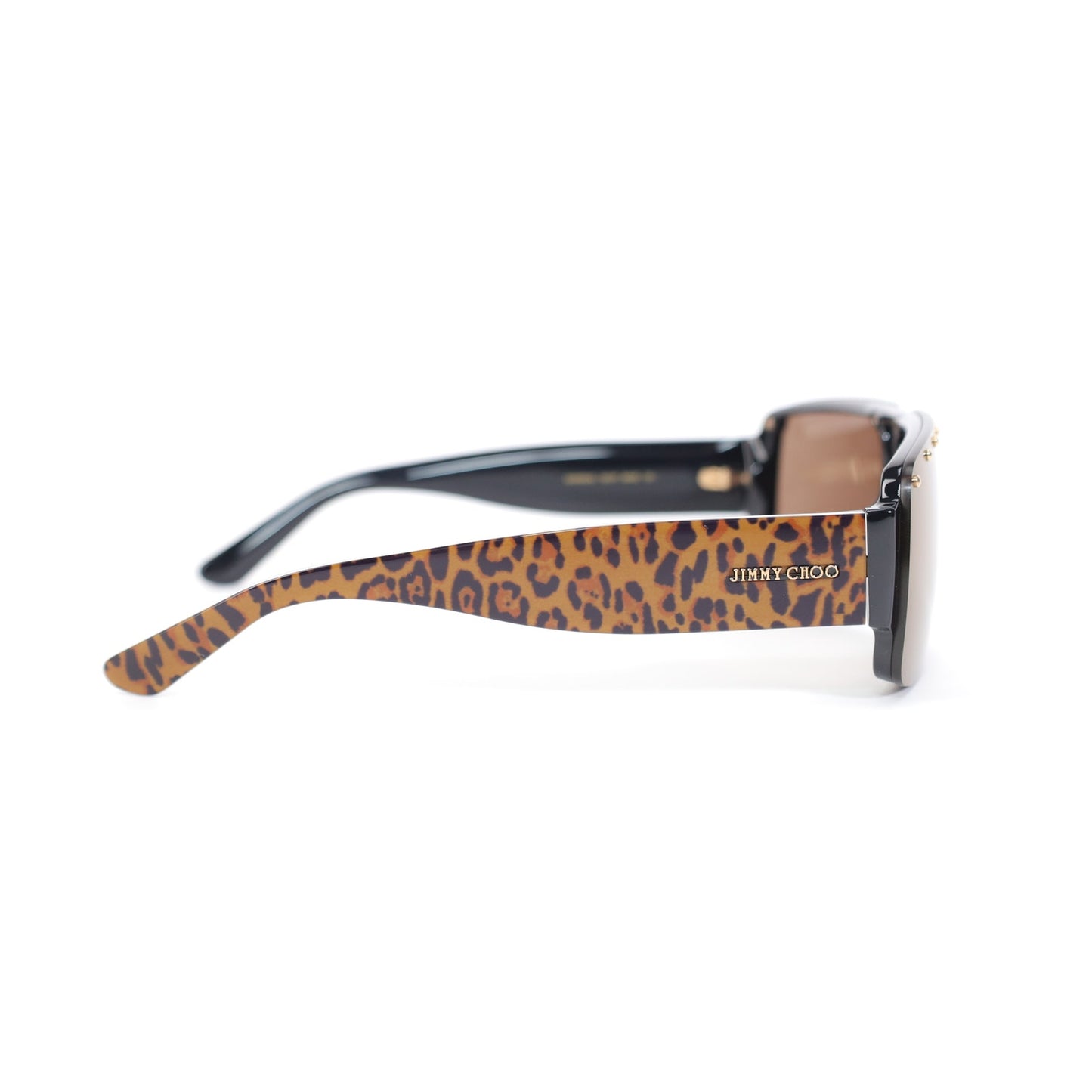 Jimmy Choo MORRIS Rectangle Sunglasses – Brown / Leopard Print