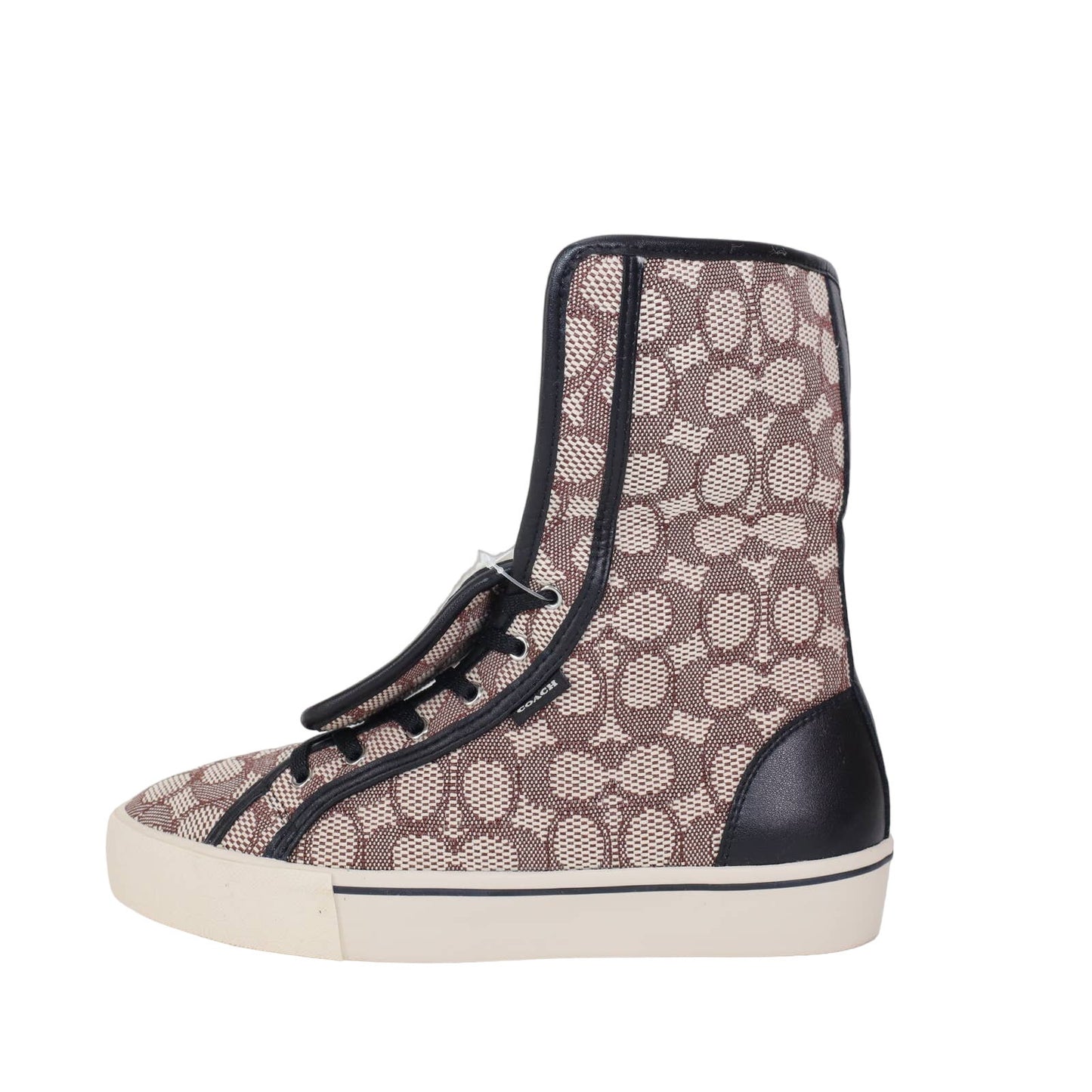 Coach Womens Sig Jacquard Fold Over Sherpa High Tops - Womens 9 - Cocoa/Black