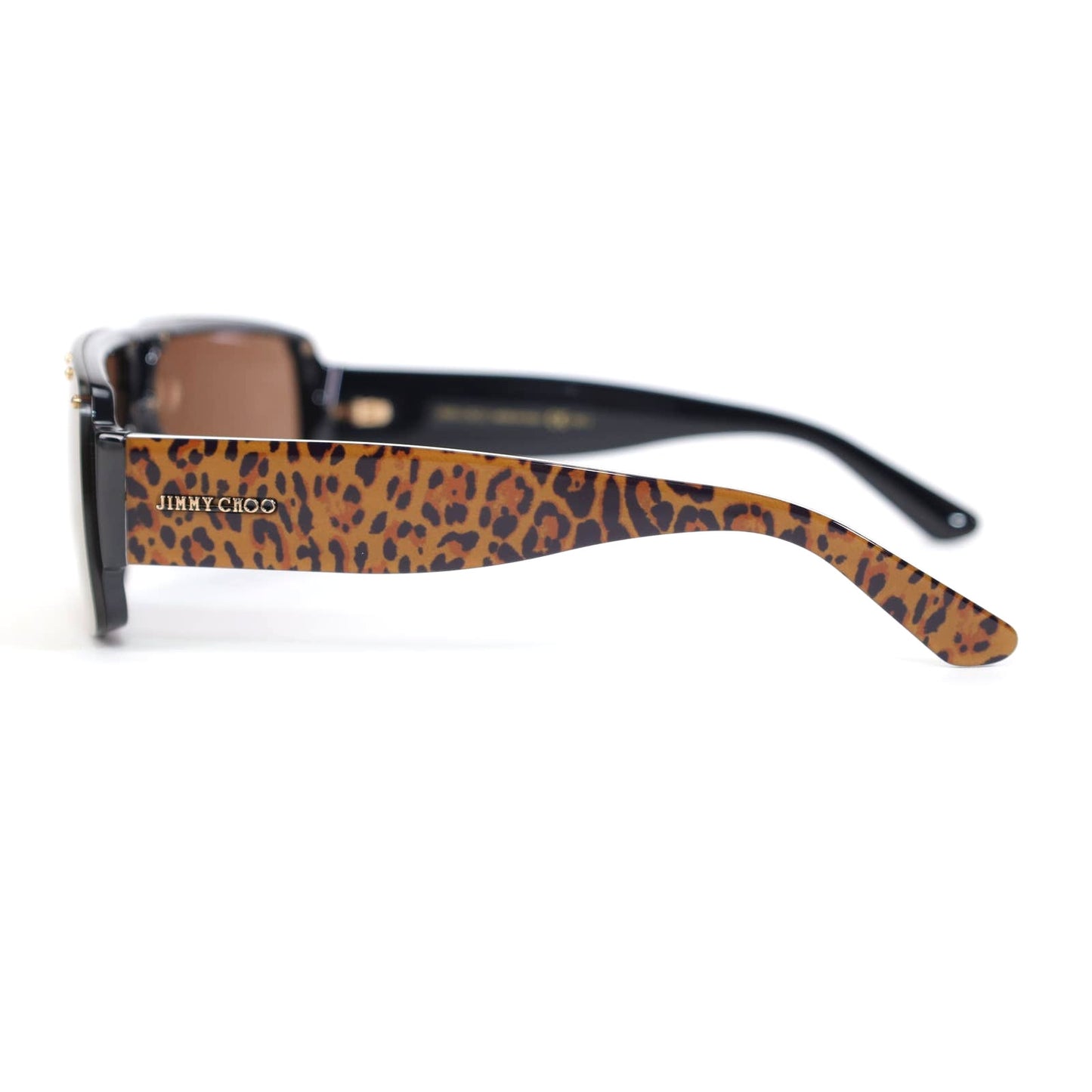Jimmy Choo MORRIS Rectangle Sunglasses – Brown / Leopard Print