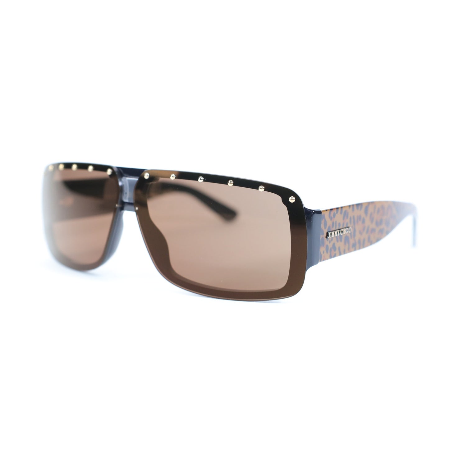 Jimmy Choo MORRIS Rectangle Sunglasses – Brown / Leopard Print