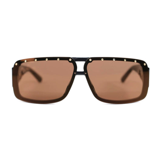 Jimmy Choo MORRIS Rectangle Sunglasses – Brown / Leopard Print