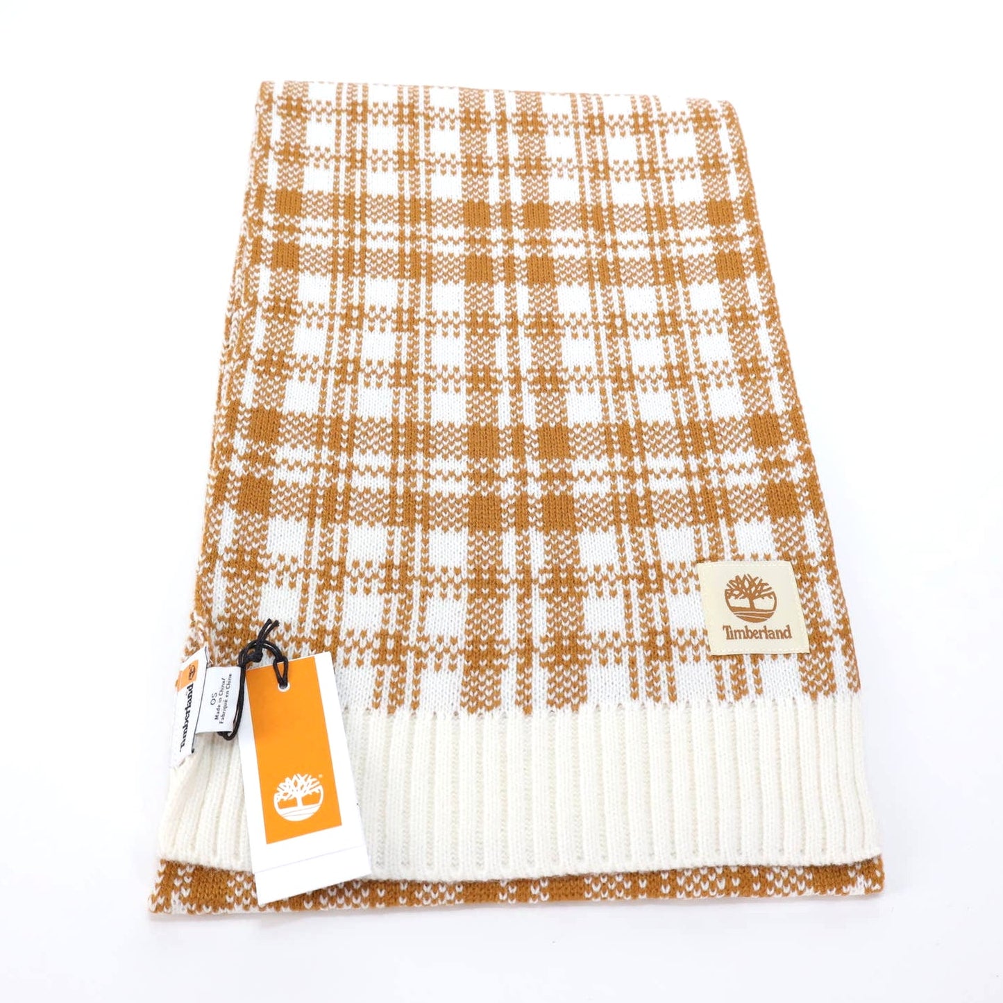 Timberland Buffalo Plaid Winter Scarf - Brown/Cream